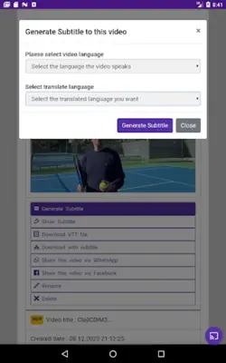 Video Subtitle Generator android App screenshot 1